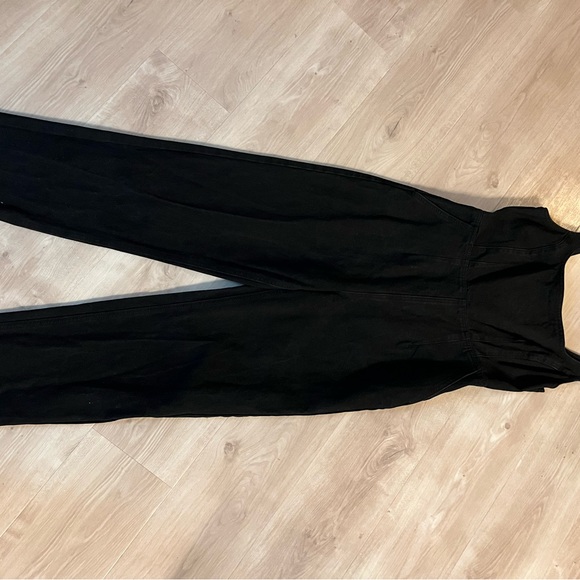 TOPSHOP BLACK DENIM SQUARE-NECK JUMPSUIT | PETITE - Picture 7 of 7